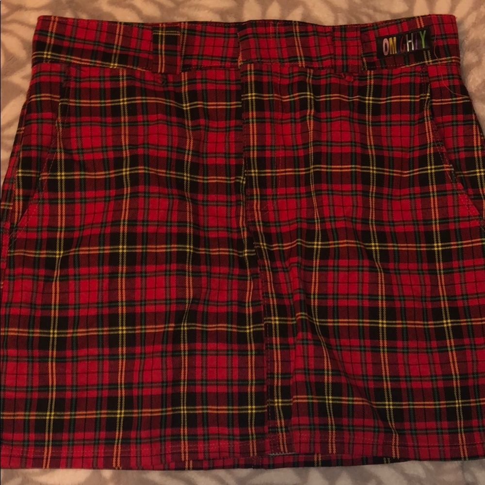 DOLLS KILL + OMIGHT PLAID MINI SKIRT